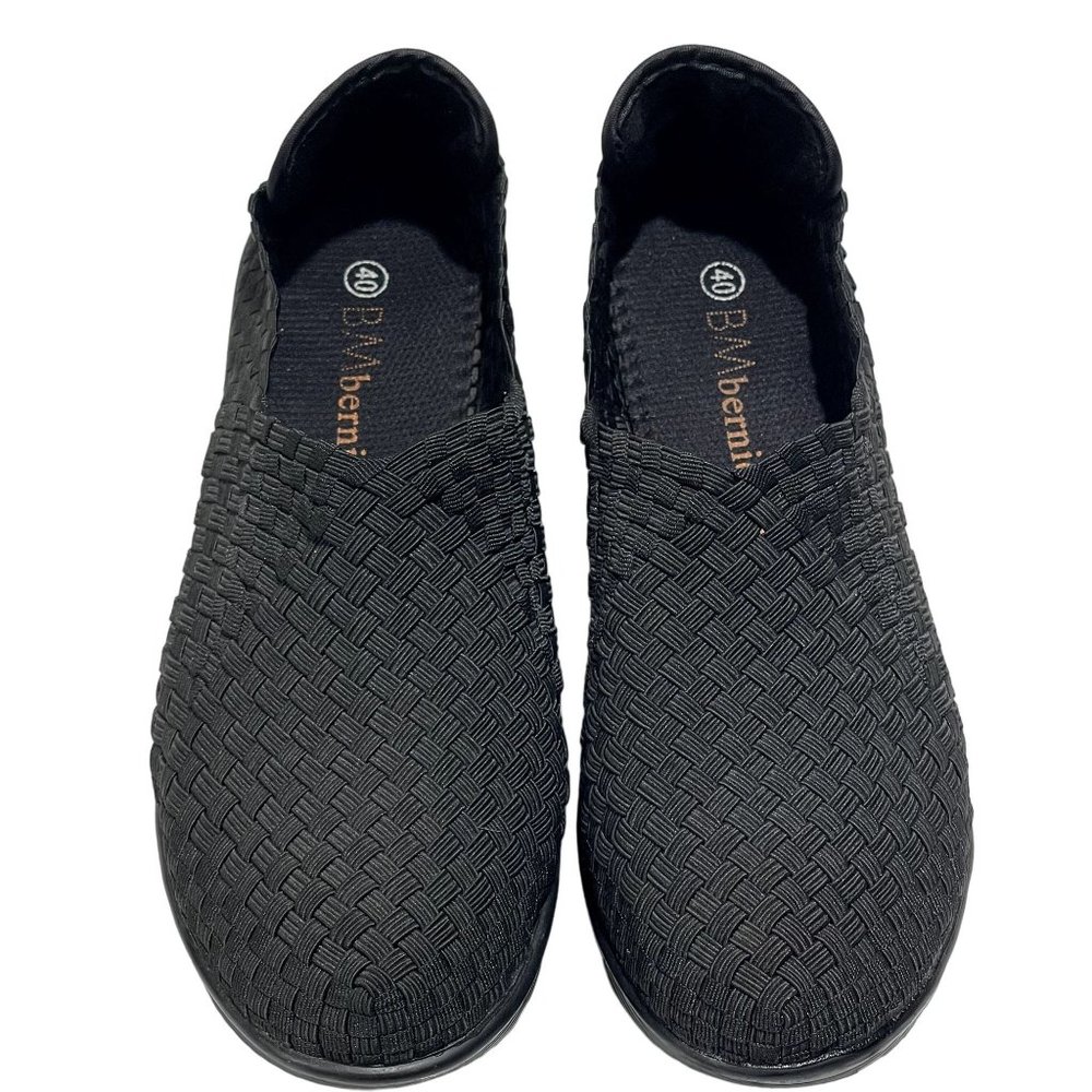 Bernie Mev Womens Braided Wedge Shoes Non-Slip Pull-on Gem Black Size 10